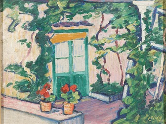 Osteria, Capri (óleo sobre tela colocado a bordo)