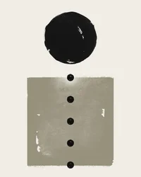 Círculo preto, pontos equilibrados