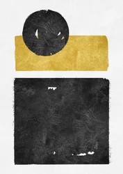 Equilíbrio geométrico preto e dourado