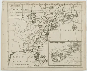 Mapa dos Governos Britânicos na América do Norte, gravado por J. Gibson
