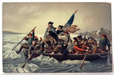 História. EUA. George Washington cruza o Delaware
