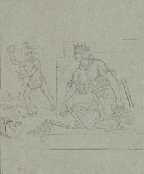Desenho político na Guerra Civil Americana, c. 1860 (caneta, tinta e grafite sobre papel