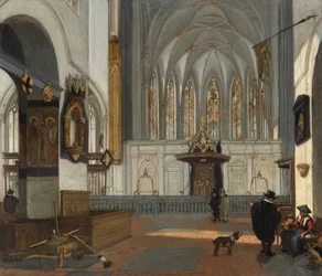 Holandês: Vista do coro do Janskerk em Utrecht, visto da nave Vista do coro do Janskerk em Utrecht