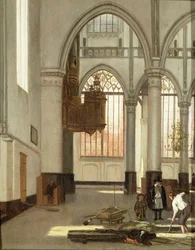 Coveiros no extremo oeste do Oude Kerk, Amsterdam (painel)
