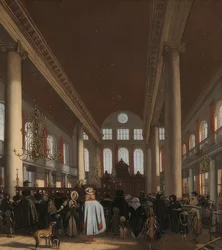 Interior da sinagoga portuguesa em Amsterdã. 1680