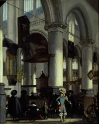 Interior da Igreja Velha, Delft, c. 1680.