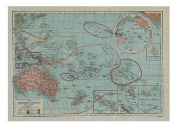 Mapa do Oceano Pacífico, c1910s.