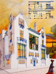 House Design, c.1905-6 (aguarela e caneta sobre papel)