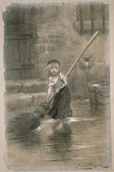 Cosette. Ilustração de Les Misérables de Victor Hugo, 1862