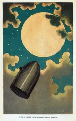Ilustração do livro Da Terra à Lua, de Jules Verne. 1877