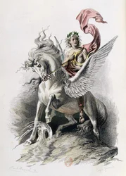 Arte Poética em Obras de Arte de Nicolas Boileau. Ilustração E. Bayard. Paris 1873, Laplace Sanchez e Cie éditeurs (gravura)