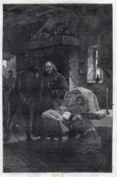 The Myriel Eveque with a Mourning Family - Ilustração de Emile Bayard (1837-1891) para "The Miserables - First Part": Fantine" de Victor Hugo (1802-1885) 1862