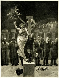 Victor Hugo, Les Chatiments, ilustração de Emile Bayard. "Seria um erro acreditar que estas coisas/vão acabar com canções e boletins". Diz-se que esta evocação do futuro causou o pavor de Napoleão 3.