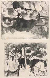 Les Bretonneries: Breton Women Making Haystacks (Bretonnes Faisant les Foins) e Casamento na Bretanha (La Noce en Bretange)