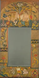 Moldura de espelho decorada com plantas, flores e duas figuras femininas, 1908