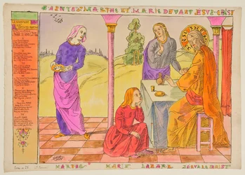 Santa Marta e Maria diante de Jesus Cristo