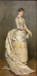 Retrato da Sra. Claus no seu vestido de noiva