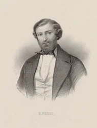 Retrato do compositor Giuseppe Verdi 1813-1901, ca 1860.