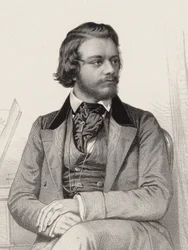 Retrato do pianista e compositor Theodor Leschetizky 1830-1915, ca 1860.