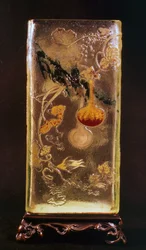 Vaso de vidro com motivos cinesizzanti transparentes e relevo, por Emile Galle (1846-1904), França