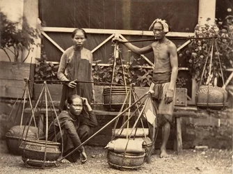 Comerciantes de Frutas, Cochinchina, 1866.