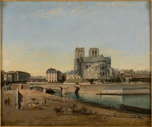 Francês: Le chevet de Notre-Dame, vue du quai de la Tournelle