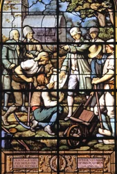 Jussieu replantar a Escola de Botânica, c.1885 (vitral)