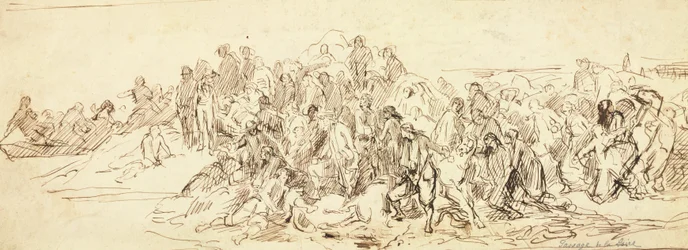 Cruzamento do Loire em outubro de 1793 (tinta no papel)