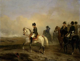 O imperador Napoleão I e sua equipe a cavalo