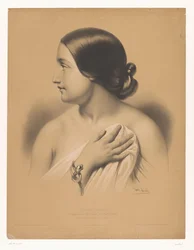 Jovem mulher com pulseira cobre-se La pudeur (título no objeto) Estudos de artistas selecionados (título da série) Etudes choisies (título da série no objeto)
