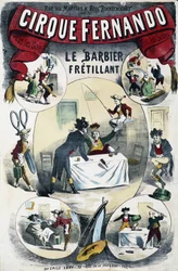 Cirque Fernando: O Barbeiro Escritor - Cartaz de Lévy, final do século XIX