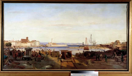 O porto de Ciotat Pintura de Emile Loubon
