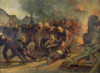 Morte do tenente-coronel Froidevaux (1850-1887) da Brigada de Incêndio de Paris, 1887