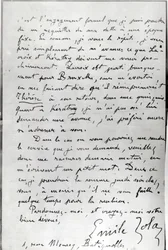Carta de Zola para Edouard Manet (1832-1883) 1868 (caneta e tinta sobre papel)