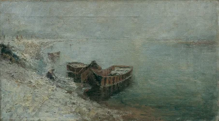 Barcos de pesca na margem do Danúbio