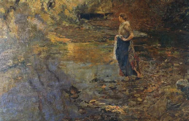 Lavadeira, por Emilio Gola (1851-1923)