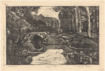 Ponte sobre um fosso numa floresta