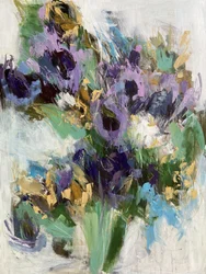 Flores de lavanda em estilo pictórico