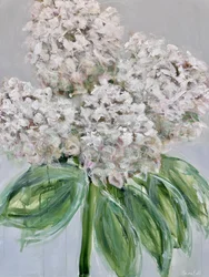 Hortênsias brancas com um toque pictórico