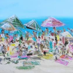 Um dia animado na praia