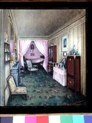 Interior do Bedchamber no Hotel Rainbeaux, Paris