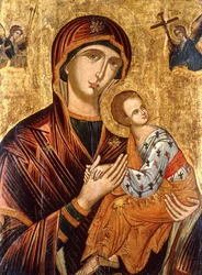 Um ícone cretense da Mãe de Deus da Paixão, meados do século XVII