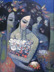 Bouquet de flores (óleo sobre tela)
