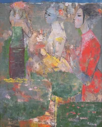 No Jardim (óleo sobre tela)
