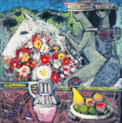 Cavaleiros (óleo a bordo)