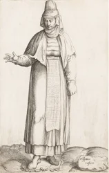 Prato do Traje: Hispana Rustica com etiqueta em pedra, ca. 1557-58.
