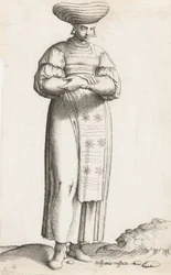 Prato do Traje: Hispania Rustica mul. com etiqueta no chão, ca. 1557-58.