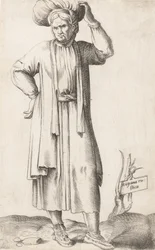 Prato do Traje: Hispania Rustica com roupa na cabeça, ca. 1557-58.