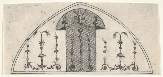 Painel em forma de lanceta de decoração grotesca, 1541.
