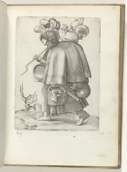 Militis Germani uxor (título sobre o objecto)
Mulher de soldado alemão, vestida segundo a moda de c. 1550
Diversarum gentium nostrae aetatis habitus